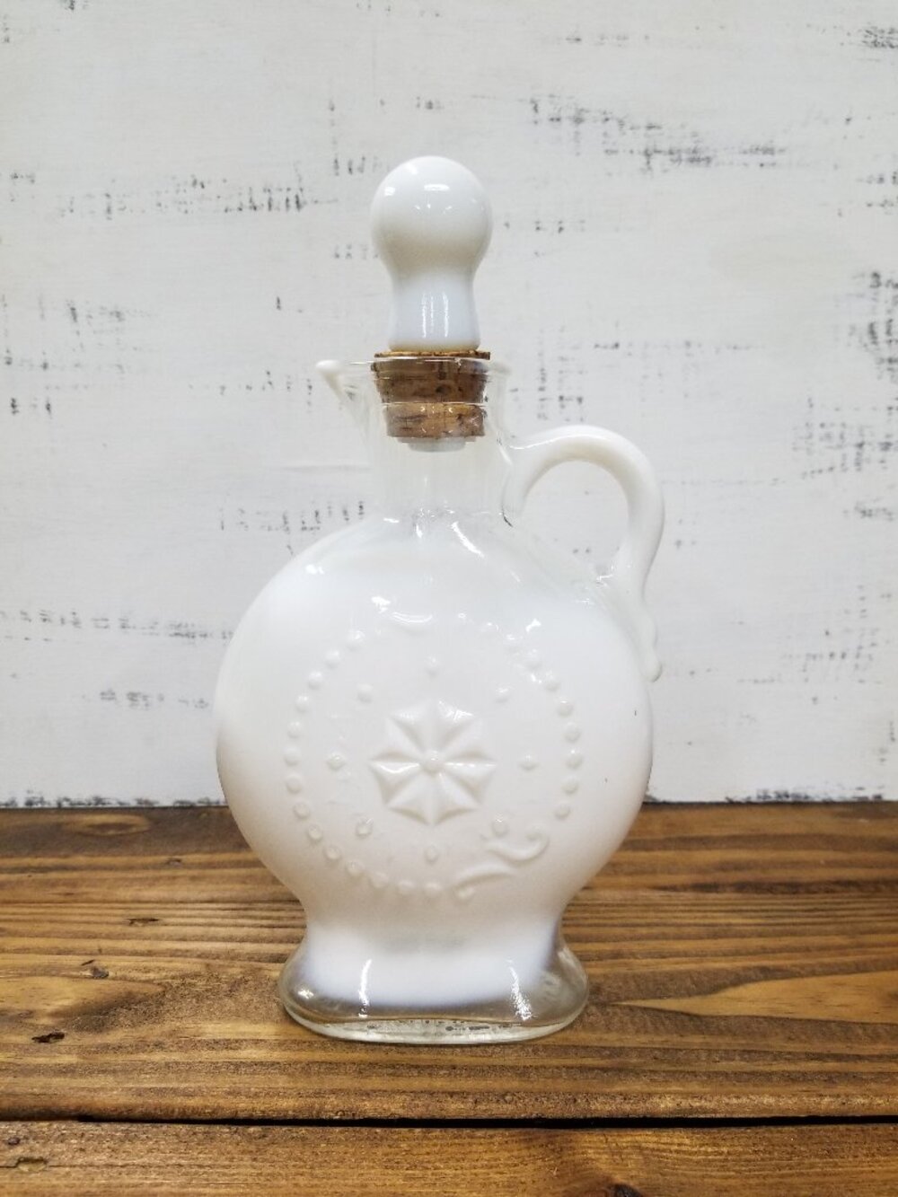 Jim Beam Whiskey Decanter Bottle Glass Opalescent Glass 1957 EMPTY BOTTLE